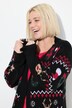 Chaqueta larga de punto, Navidad, escote en V, manga larga