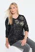Sweat-shirt à col V et manches longues, imprimé métallisé
