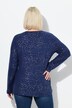 Sweatshirt, metallic print, V-hals, lange mouwen
