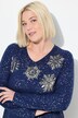 Sweatshirt, metallic print, V-hals, lange mouwen