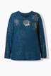 Sweat-shirt à col V et manches longues, imprimé métallisé