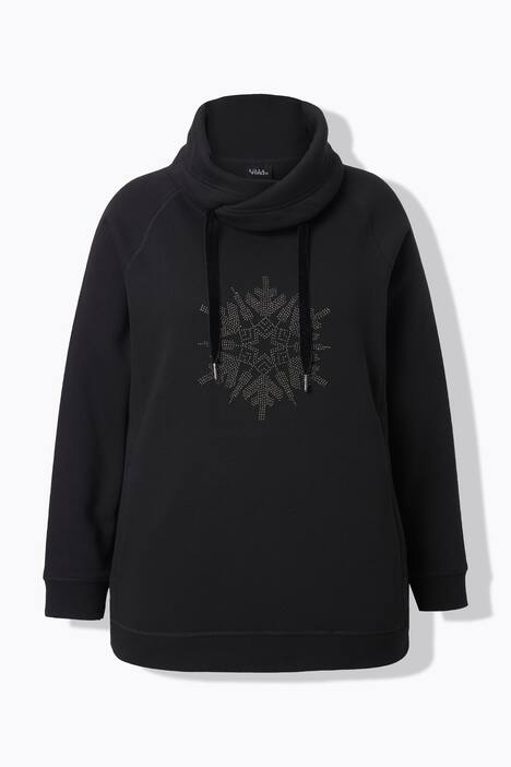 Sweatshirt, sneeuwvlokken, opstaande kraag, lange mouwen