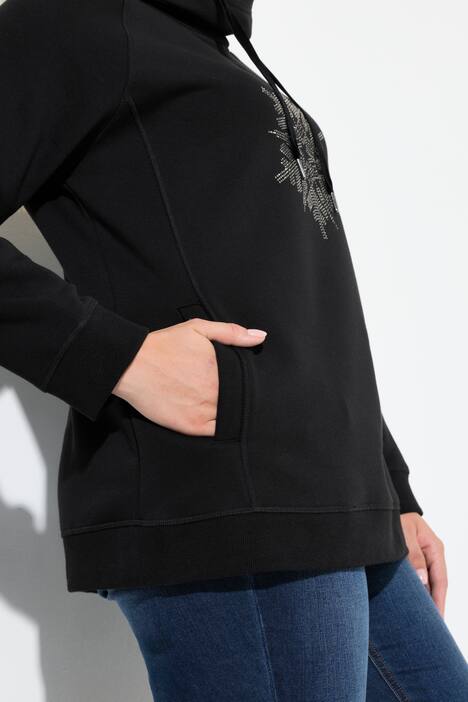 Sweatshirt, sneeuwvlokken, opstaande kraag, lange mouwen