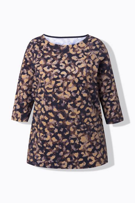 Shirt, Ziersteine, A-Linie, Rundhals, 3/4-Arm, Pima Cotton