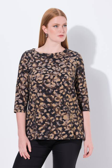 Shirt, Ziersteine, A-Linie, Rundhals, 3/4-Arm, Pima Cotton
