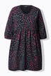Jerseykleid, Animaldruck, A-Linie, V-Ausschnitt, 3/4-Arm
