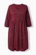 Robe en jersey évasée à col en V et manches 3/4, imprimé animal