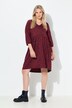 Robe en jersey évasée à col en V et manches 3/4, imprimé animal