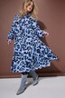 Robe maxi imprimé léopard, coupe évasée et volants