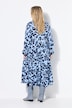 Robe maxi imprimé léopard, coupe évasée et volants