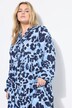 Robe maxi imprimé léopard, coupe évasée et volants
