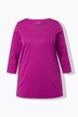 Shirt, Ziersteine, U-Boot-Ausschnitt, 3/4-Arm, Pima Cotton