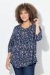 Maglia dal taglio svasato con pieghe decorative, scollo a V e maniche a 3/4