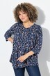 Maglia dal taglio svasato con pieghe decorative, scollo a V e maniche a 3/4
