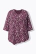 T-shirt, plis fantaisie, ligne en A, col en V, manches 3/4