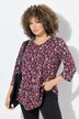 T-shirt, plis fantaisie, ligne en A, col en V, manches 3/4