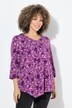 T-shirt, plis fantaisie, ligne en A, col en V, manches 3/4