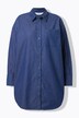 Skjortebluse, oversized, denim look, lange ermer for innvendig rynking