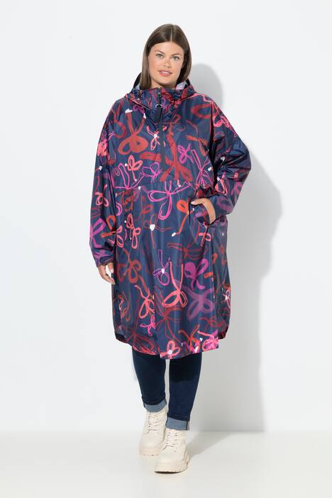 Funktions-Regencape, Unisex, Print, Kapuze