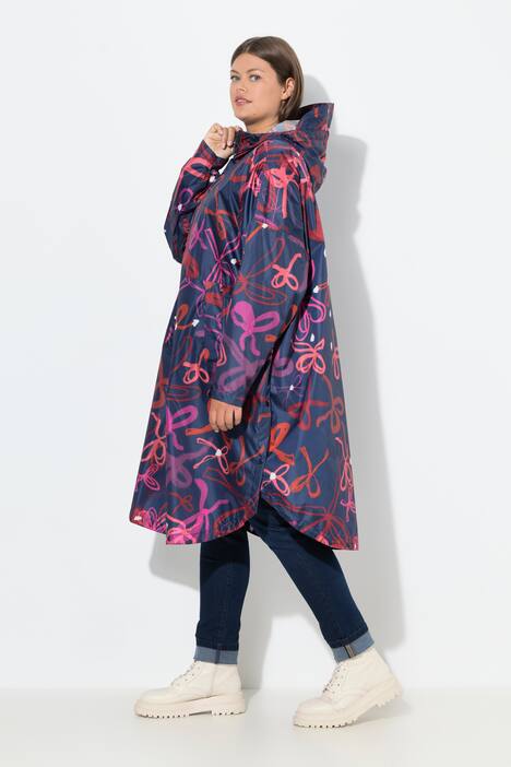 Funktions-Regencape, Unisex, Print, Kapuze