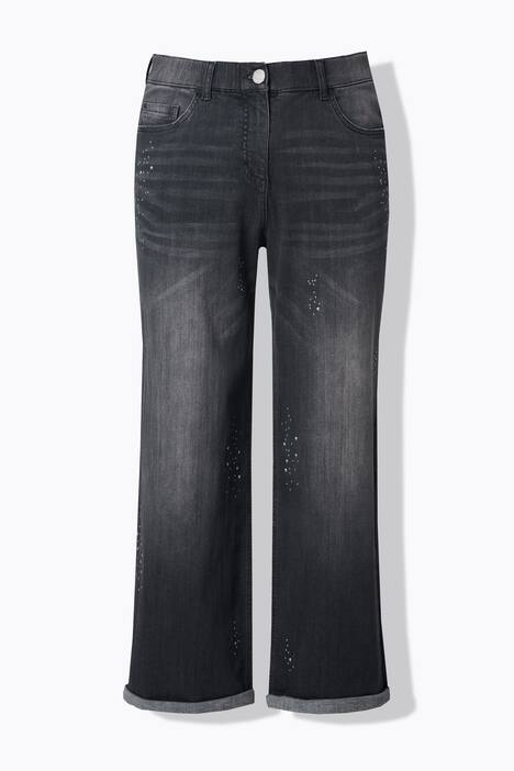 Jeans Mary, sierstuds, wijde pijpen, comfortabele tailleband
