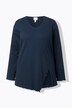 Shirt, ribjersey, V-hals, lange mouwen, biologisch katoen
