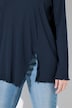 Shirt, ribjersey, V-hals, lange mouwen, biologisch katoen