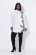 Blusa lunga con design animalier, collo da camicia e maniche lunghe