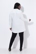 Blusa lunga con design animalier, collo da camicia e maniche lunghe