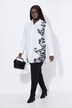 Blusa lunga con design animalier, collo da camicia e maniche lunghe