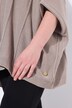 Gebreide poncho, gestructureerde ribbels, oversized, col