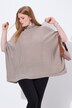 Gebreide poncho, gestructureerde ribbels, oversized, col