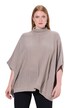 Úpletové pončo, strukturované žebrování, oversize, rolákový límec