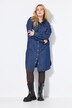 Robe chemisier oversize, patte de boutonnage avec boutons-pression, tissu aspect denim