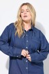 Robe chemisier oversize, patte de boutonnage avec boutons-pression, tissu aspect denim