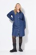 Robe chemisier oversize, patte de boutonnage avec boutons-pression, tissu aspect denim