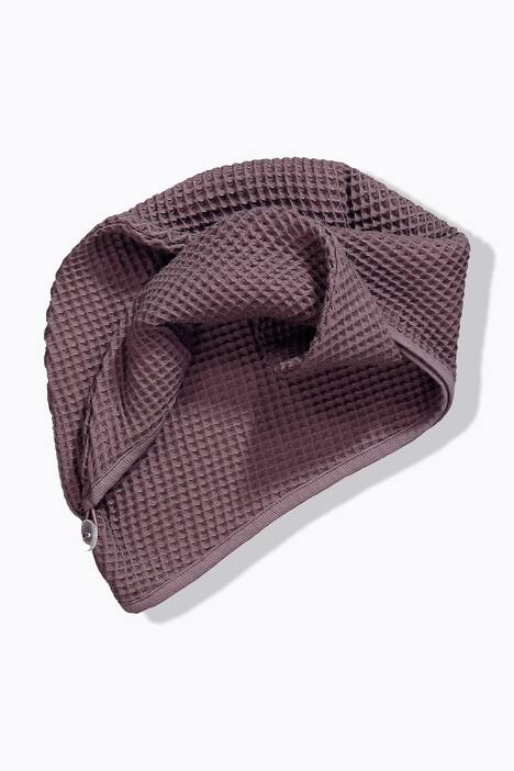 Turban-Handtuch, Waffelpiqué, Knopf, Schlaufe