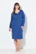 Chemise de nuit à rayures, col tunisien et manches longues, en coton bio