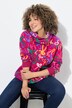 Sweatshirt, scribble-patroon, opstaande kraag, lange mouwen