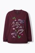 Sweatshirt met kerstmotief, strikjes, ronde hals, lange mouwen