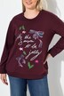 Sweatshirt met kerstmotief, strikjes, ronde hals, lange mouwen