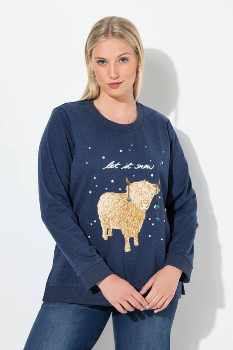 Sweat-shirt à paillettes Let ot Snow, col rond et manches longues