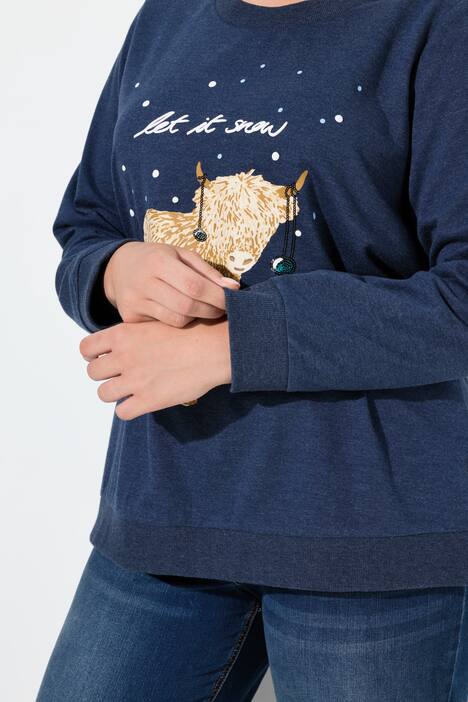Sweat-shirt à paillettes Let ot Snow, col rond et manches longues