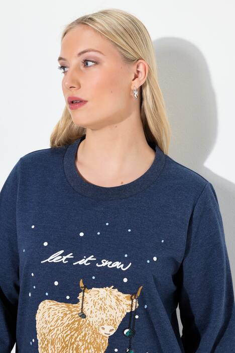 Sweat-shirt à paillettes Let ot Snow, col rond et manches longues