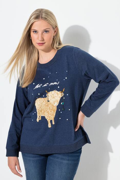 Sweat-shirt à paillettes Let ot Snow, col rond et manches longues