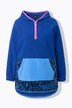 Sweat à capuche en polaire, larges rayures color block et manches longues