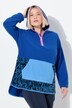 Sweat à capuche en polaire, larges rayures color block et manches longues