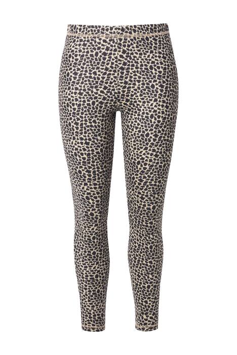 Lyžařské funkční legíny, leopardí vzor, úzké nohavice, recyklovaný materiál