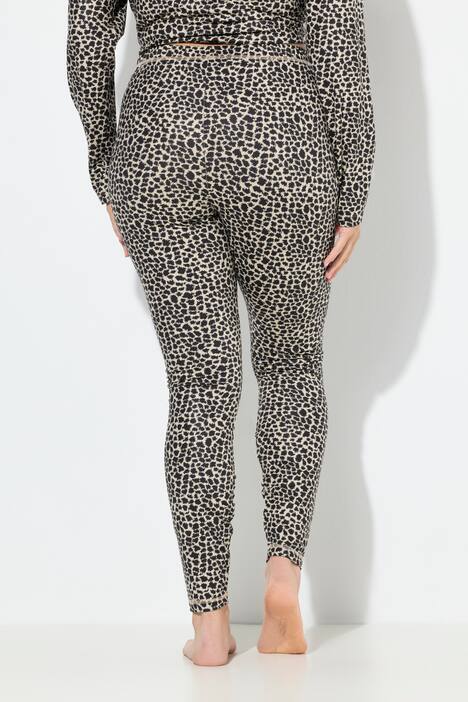 Functionele ski-legging, luipaardpatroon, smalle pijpen, gerecycled