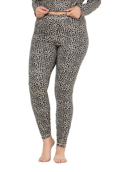 Lyžařské funkční legíny, leopardí vzor, úzké nohavice, recyklovaný materiál